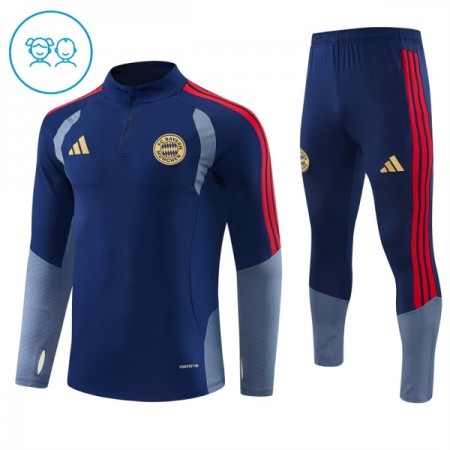 FC Bayern München Børn Blå Trænings Sweatshirt Kvart-Zip 2026-27 FC Bayern München Børn Blå Trænings Sweatshirt Kvart-Zip 2026-27