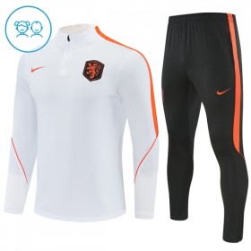 Holland Børn Hvid Trænings Sweatshirt Kvart-Zip 2026-27