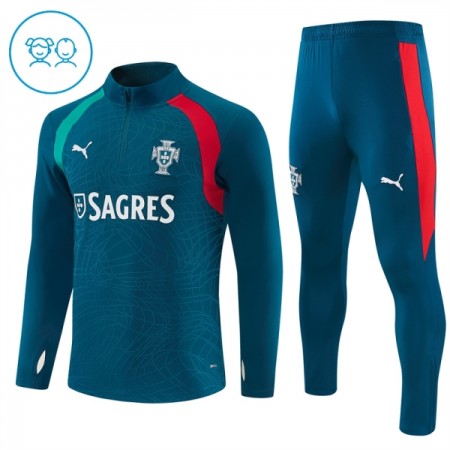 Portugal Børn Blå Trænings Sweatshirt Kvart-Zip 2026-27 Portugal Børn Blå Trænings Sweatshirt Kvart-Zip 2026-27