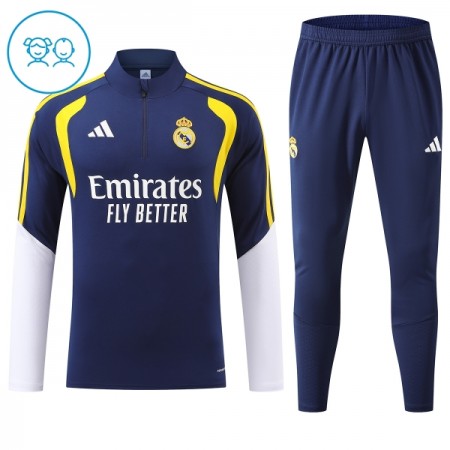 Real Madrid Børn Blå Trænings Sweatshirt Kvart-Zip 2026-27 Real Madrid Børn Blå Trænings Sweatshirt Kvart-Zip 2026-27