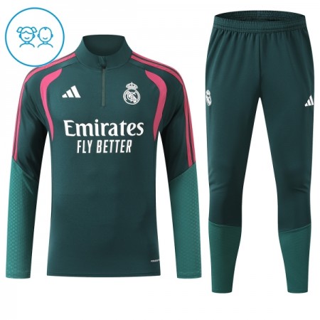 Real Madrid Børn Grøn Trænings Sweatshirt Kvart-Zip 2026-27 Real Madrid Børn Grøn Trænings Sweatshirt Kvart-Zip 2026-27