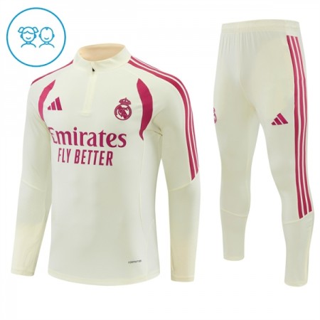 Real Madrid Børn Hvid Trænings Sweatshirt Kvart-Zip 2026-27 Real Madrid Børn Hvid Trænings Sweatshirt Kvart-Zip 2026-27