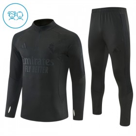 Real Madrid Børn Sort Trænings Sweatshirt Kvart-Zip 2026-27